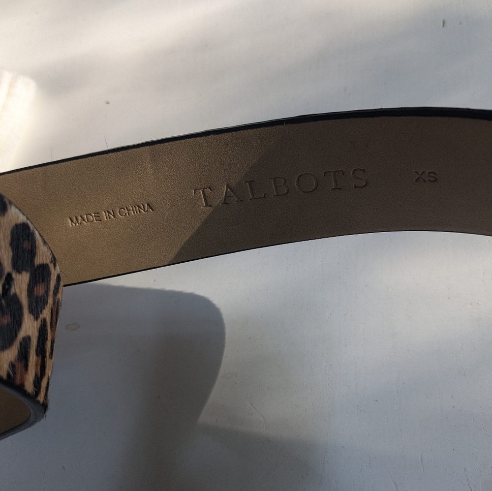 Talbots Leopard Print Hair Calf Leather Belt with Black Buckle - Picture 4 of 4